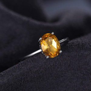 💛 1.16ct Natural Citrine Ring - 925 Sterling Silver